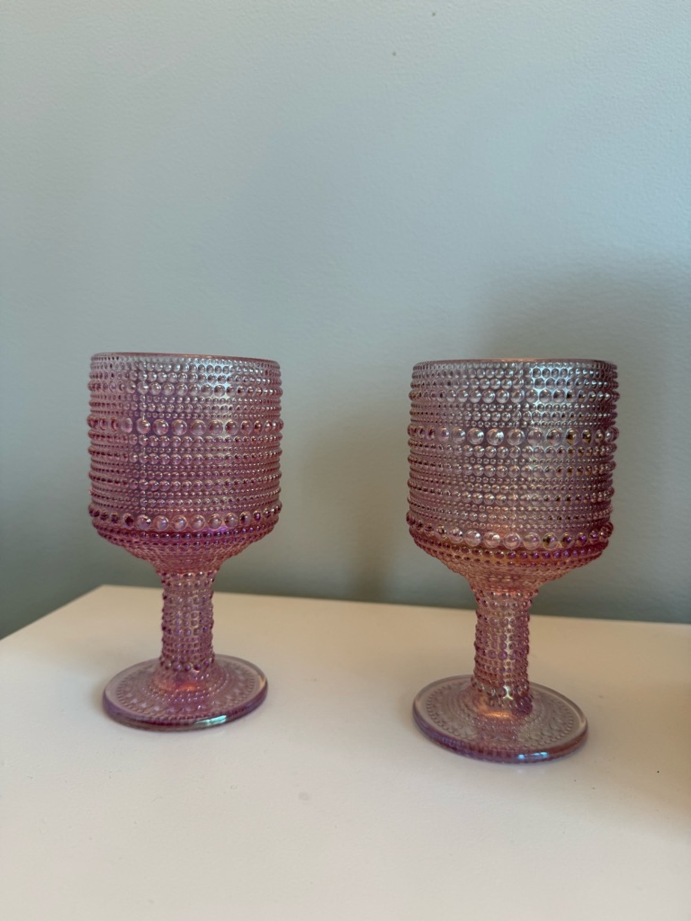 Vintage Pair of Textured Pink Glasses
